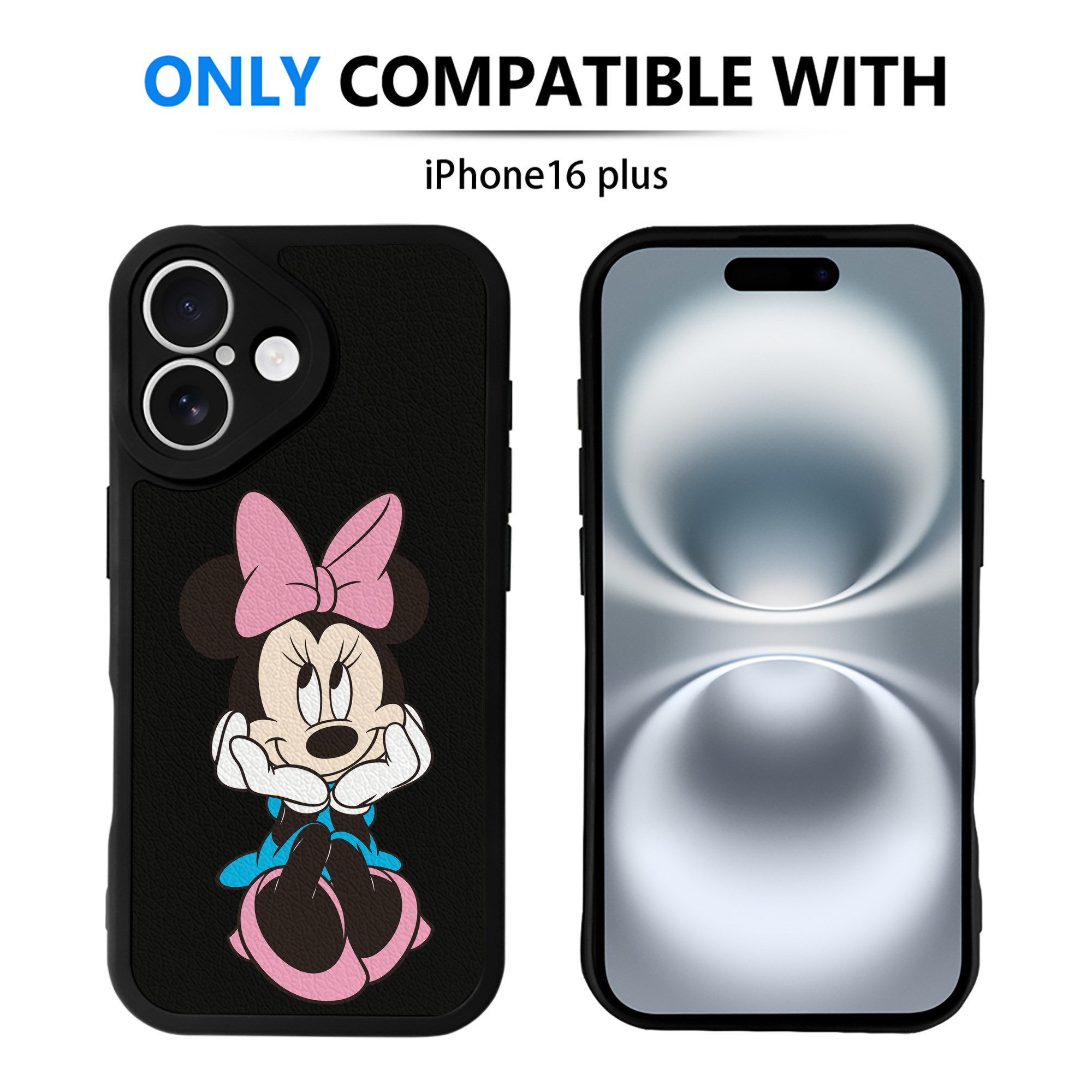 （画像用） ミッキーマウス Mickey Mouse 【iPhone 16シリーズ対応】シリコンスマホケース（レザー調） 材質：シリコン